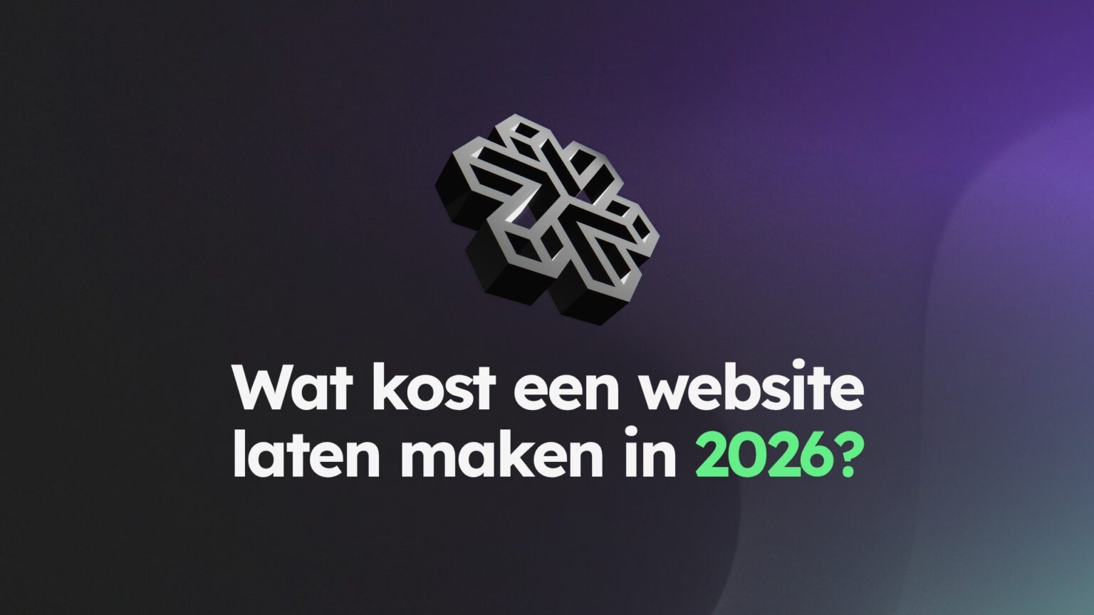 Uitgelichte afbeelding met het 3D-beeldmerk van Studio Veljet en de titel: Wat kost een website laten maken in 2026?